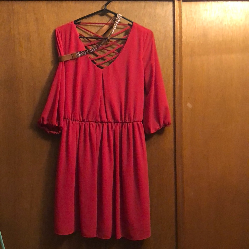 Red dress with back straps